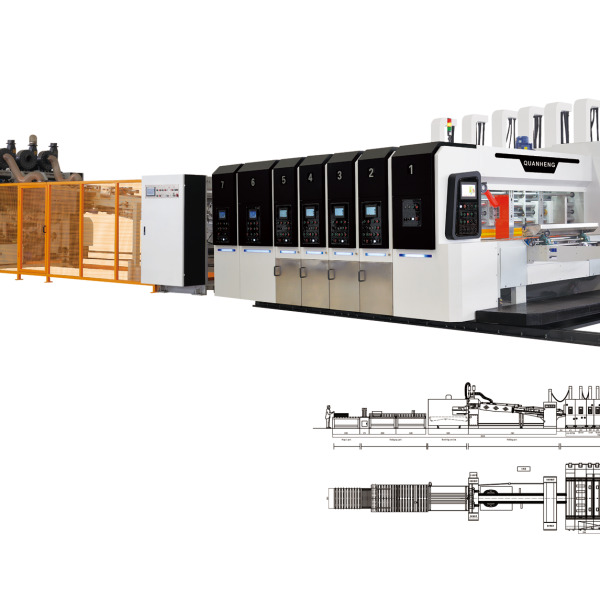 Imported High Speed Leadedge Printing Slotter And Rotary Die Cutting With Attached Flexo Folder Gluer Machine (FFG)